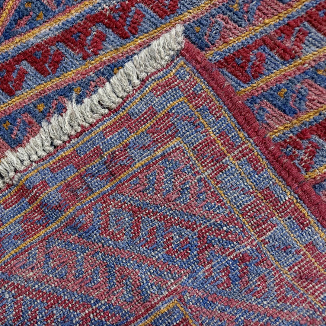 Multicolor Afghan Mashwani Rug 3' 11" x 4' 1" Hand-Knotted | No. AL19009