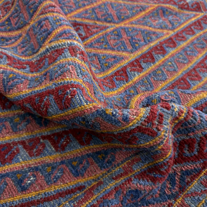 Multicolor Afghan Mashwani Rug 3' 11" x 4' 1" Hand-Knotted | No. AL19009