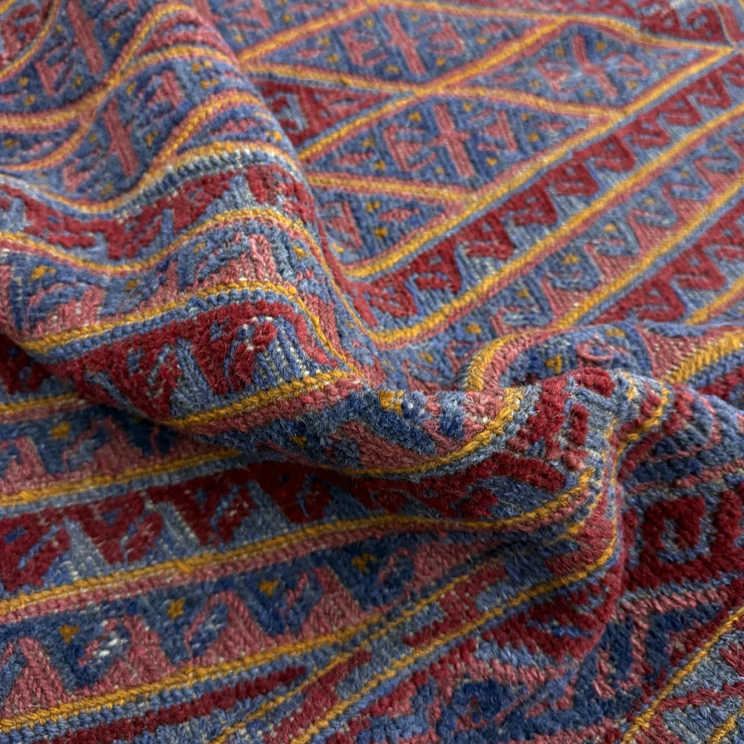 Multicolor Afghan Mashwani Rug 3' 11" x 4' 1" Hand-Knotted | No. AL19009