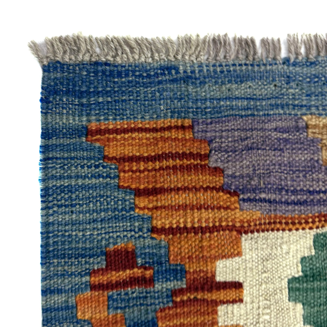 Multicolor Afghan Vegetable Kilim Rug 5' 8" x 8' 0" Flat-Weave | No. AL19013