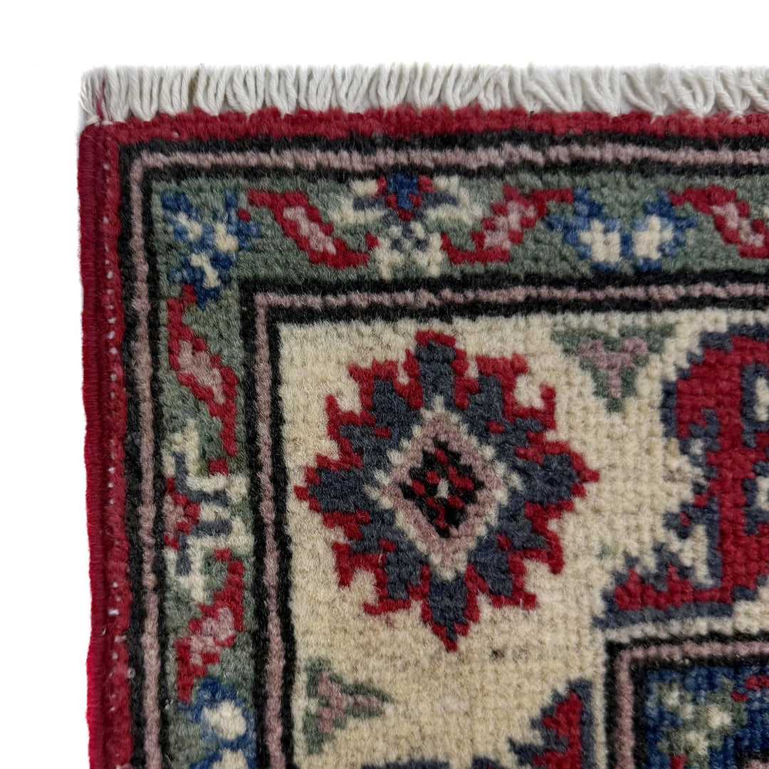Red Afghan Kazak Rug 2' 7" x 4' 0" Hand-Knotted | No. AL19051