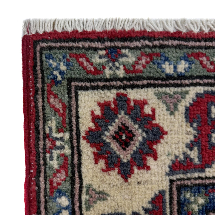 Red Afghan Kazak Rug 2' 7" x 4' 0" Hand-Knotted | No. AL19051