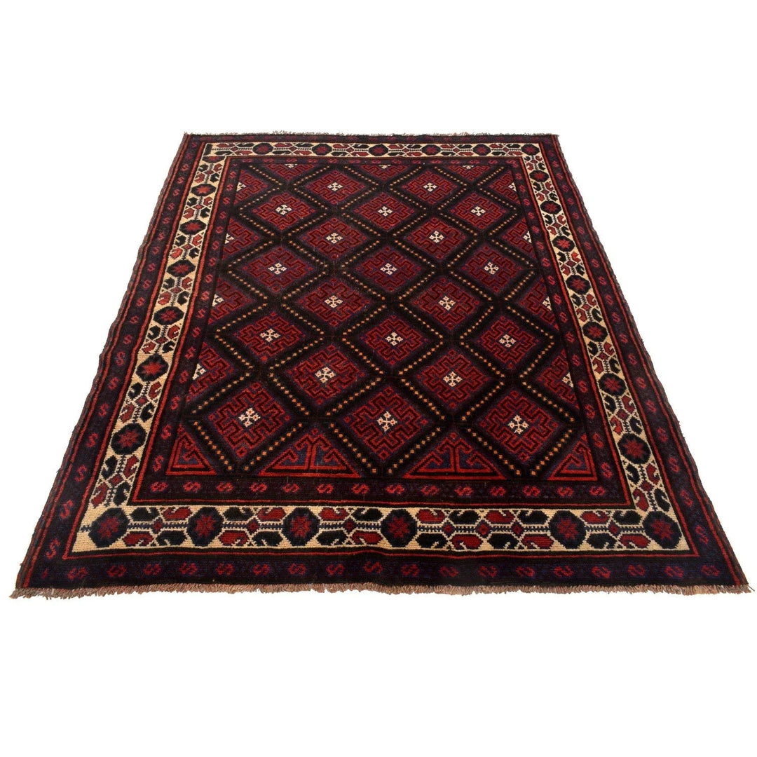 Afghan Baluchi Rug 5' 2" x 6' 7" Hand-Knotted | No. AL19125