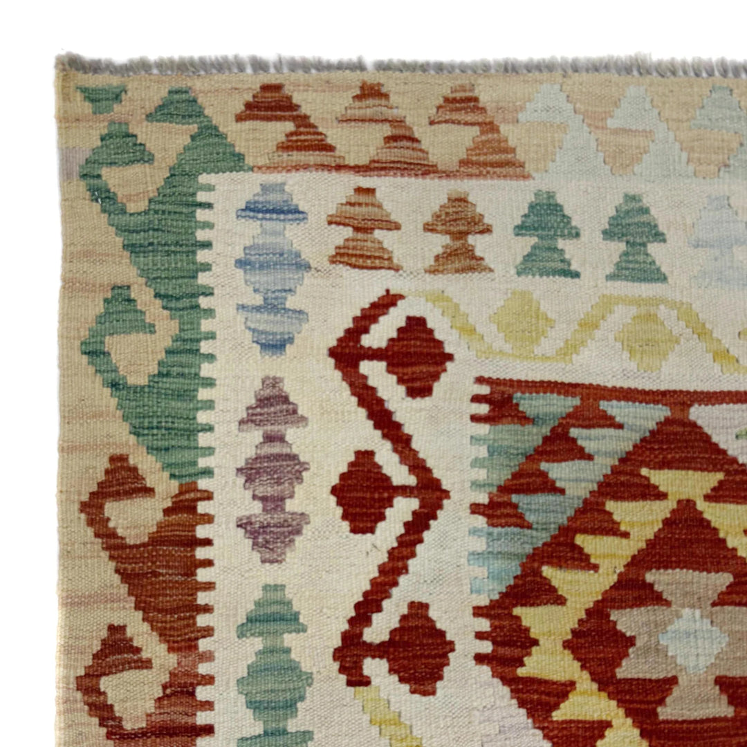 Afghan Vegetable Kilim Rug 6' 9" x 9' 9" Flat-Weave | No. AL191331
