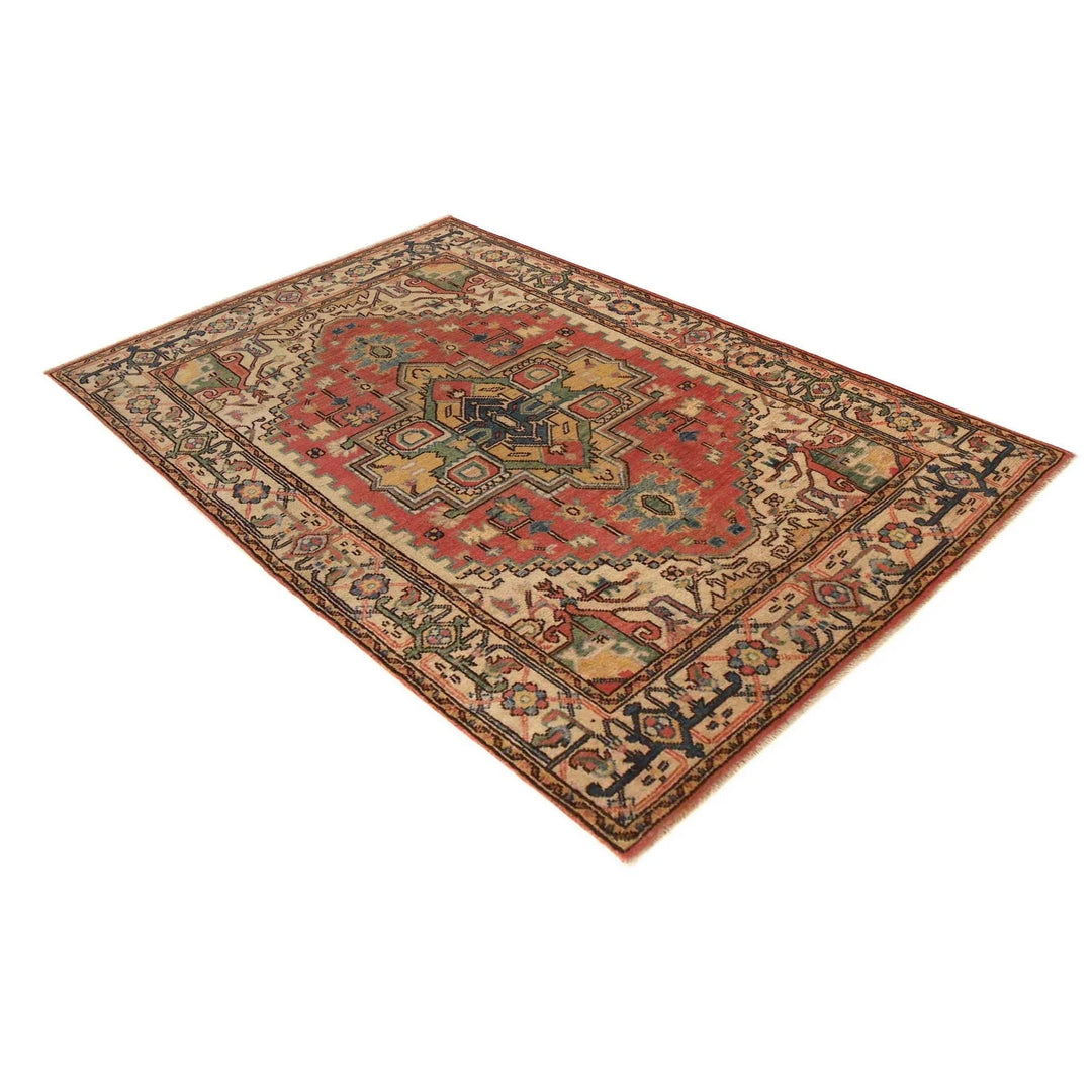 Afghan Heriz Rug 3' 10" x 6' 1" Hand-Knotted | No. AL19245