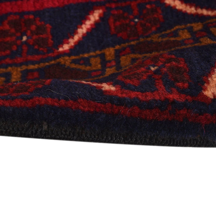 Red Afghan Baluchi Rug 3' 2" x 4' 11" Hand-Knotted | No. AL19277