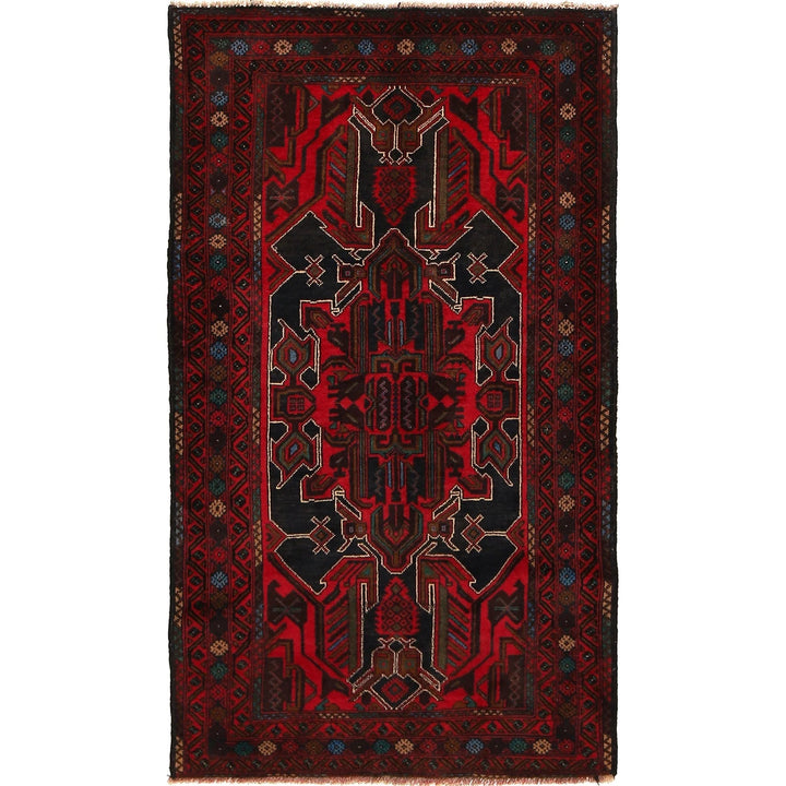 Afghan Baluchi Rug 3' 3" x 5' 2" Hand-Knotted | No. AL19303