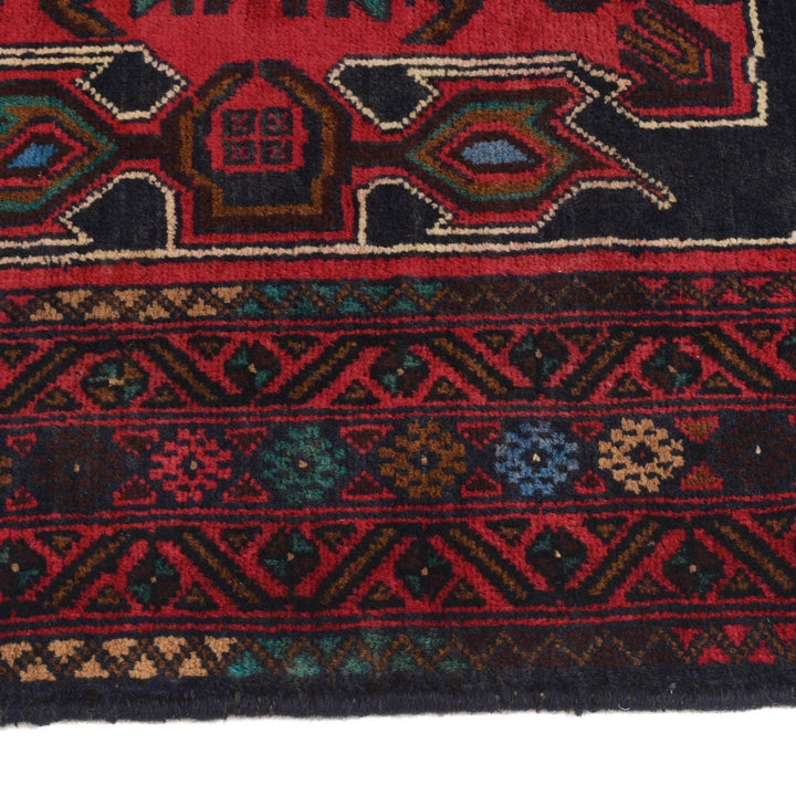 Afghan Baluchi Rug 3' 3" x 5' 2" Hand-Knotted | No. AL19303