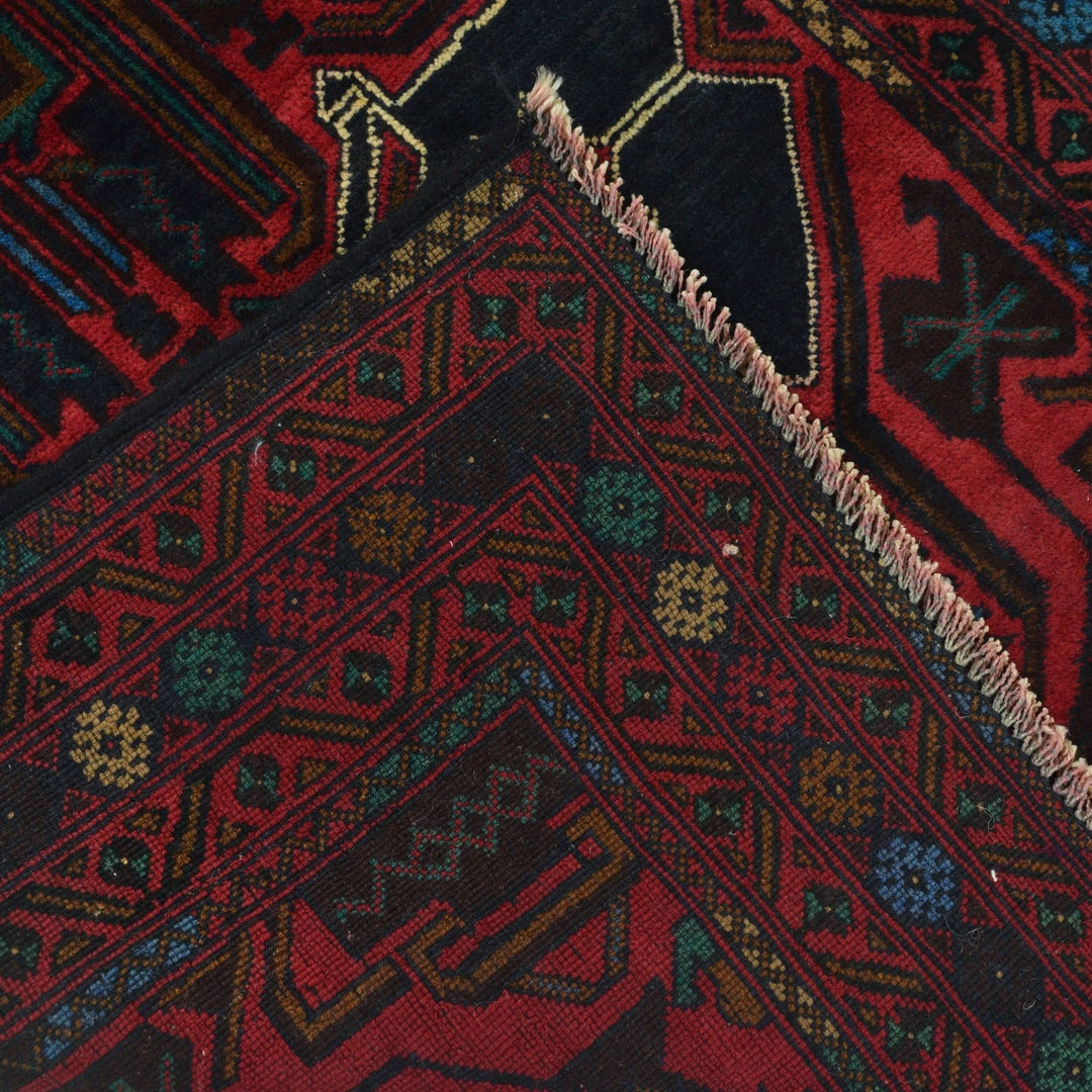 Afghan Baluchi Rug 3' 3" x 5' 2" Hand-Knotted | No. AL19303