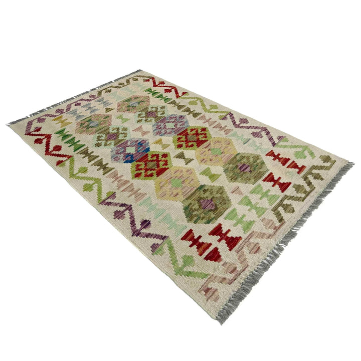 Afghan Vegetable Kilim Rug 2' 6" x 4' 0" Flat-Weave | No. AL193165