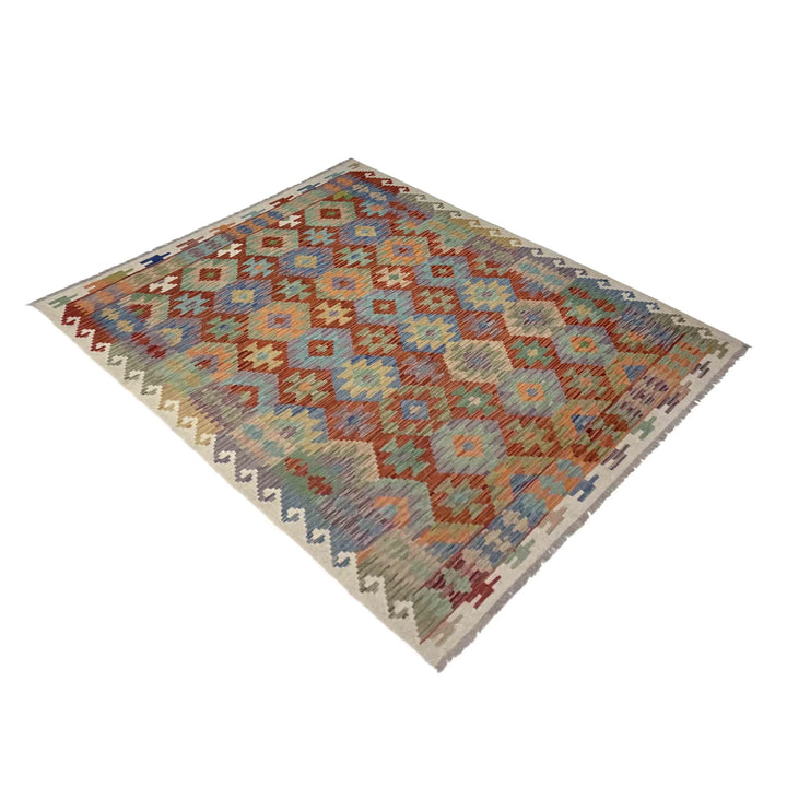Afghan Vegetable Kilim Rug 5' 11" x 8' 1" Flat-Weave | No. AL194239