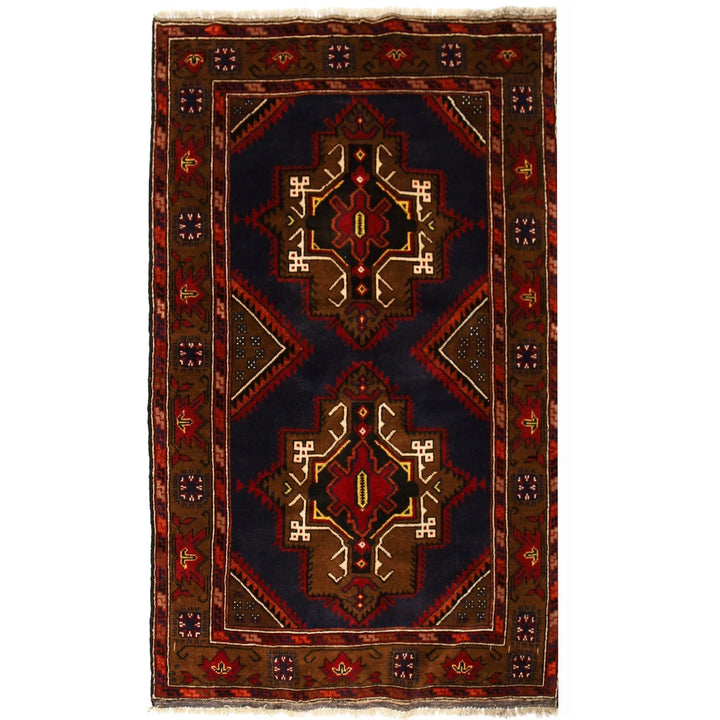 Afghan Baluchi Rug 3'11" x 6'4" Hand-Knotted | No. AL19423