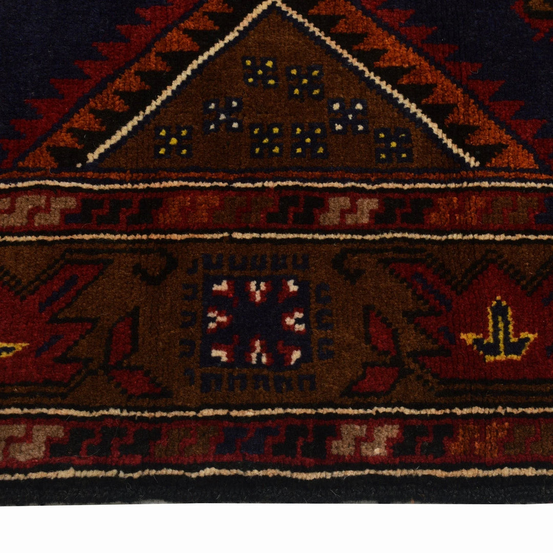 Afghan Baluchi Rug 3'11" x 6'4" Hand-Knotted | No. AL19423
