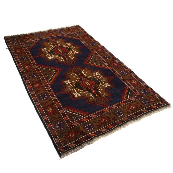 Afghan Baluchi Rug 3'11" x 6'4" Hand-Knotted | No. AL19423
