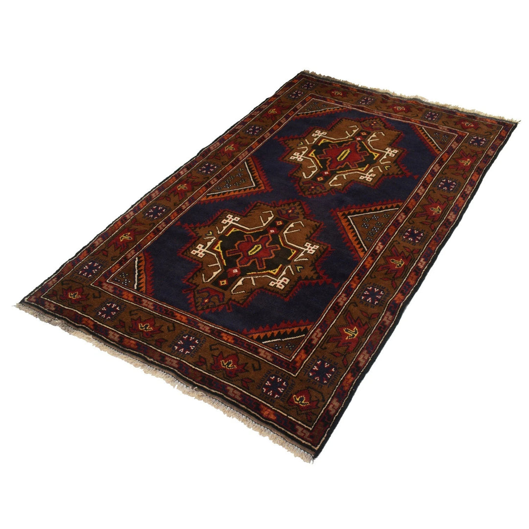 Afghan Baluchi Rug 3'11" x 6'4" Hand-Knotted | No. AL19423