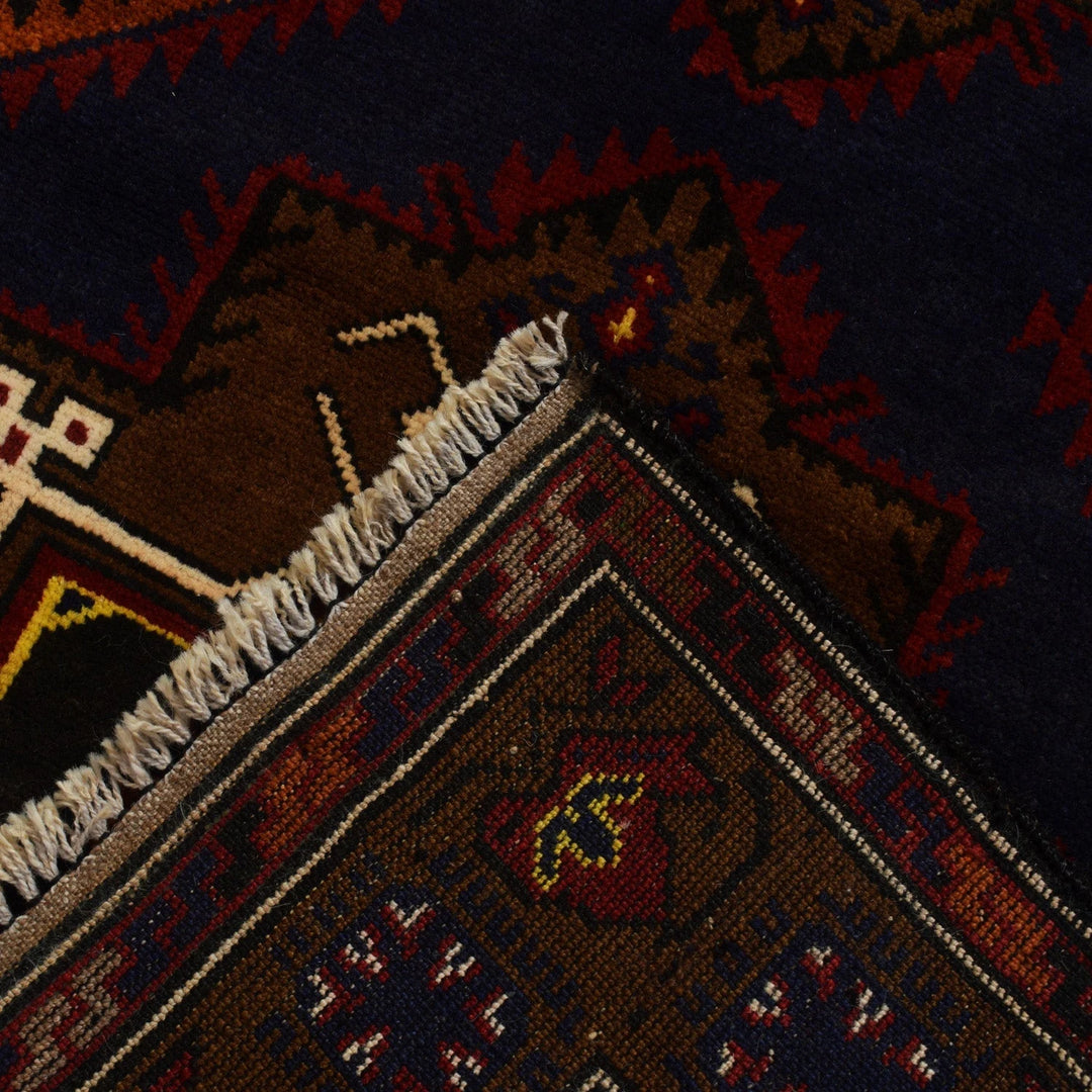 Afghan Baluchi Rug 3'11" x 6'4" Hand-Knotted | No. AL19423