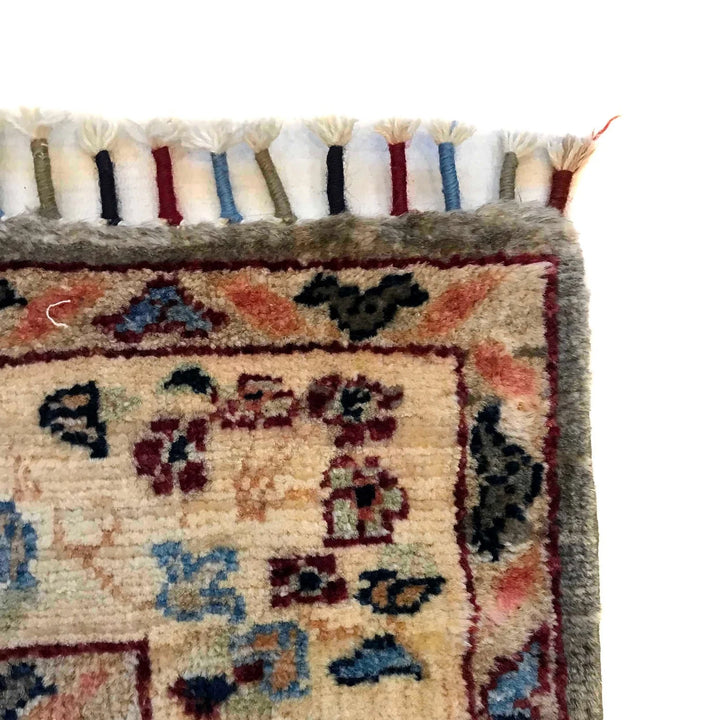 Tan Afghan Sultani Runner 2' 7" x 8' 1" Hand-Knotted | No. AL19467