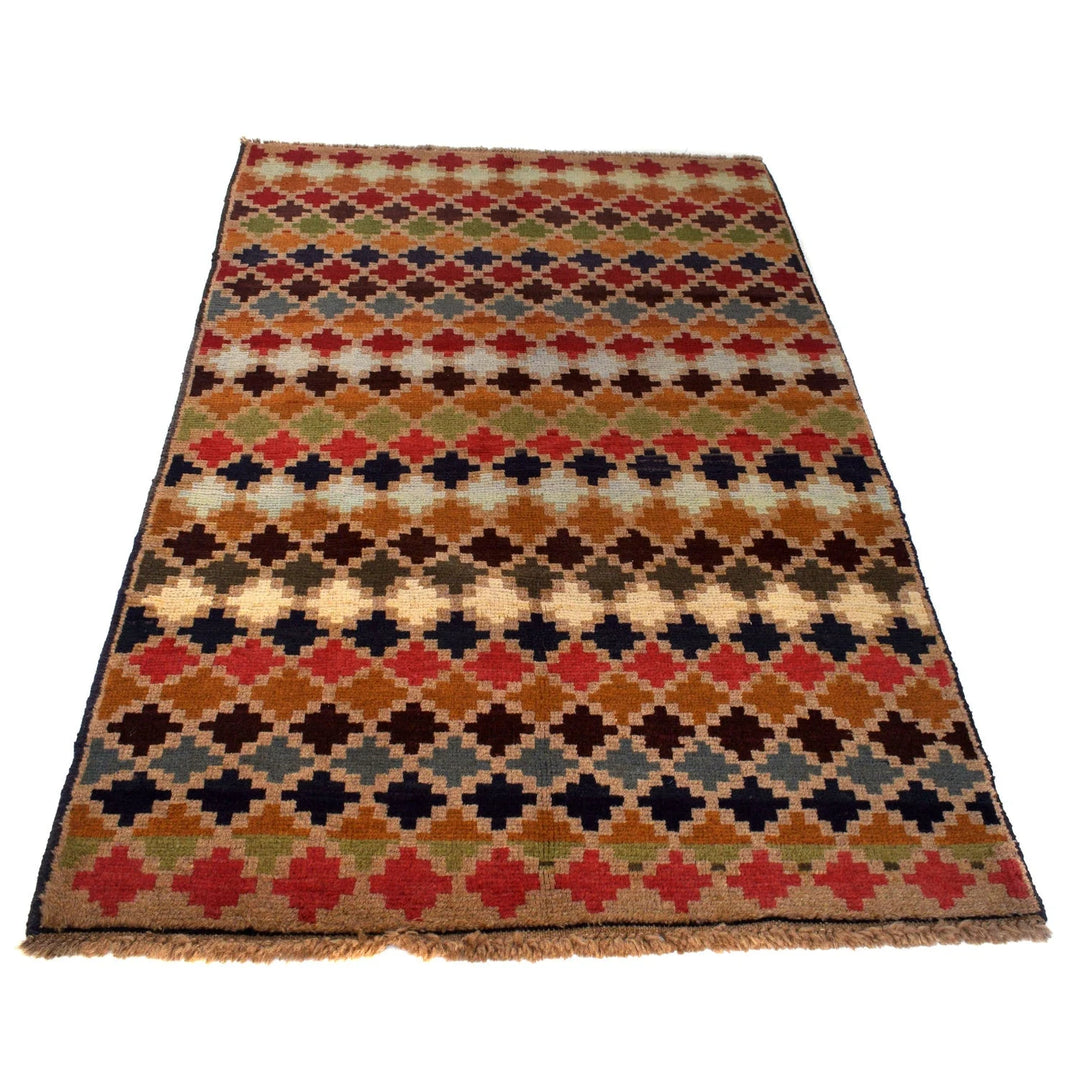Afghan Baluchi Rug 3' 9" x 6' 4" Hand-Knotted | No. AL19472