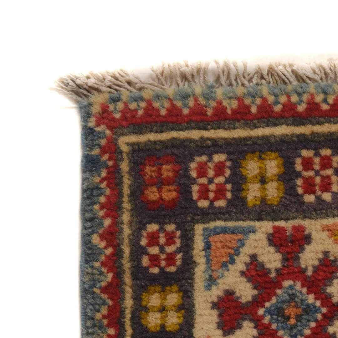 Blue Afghan Kazak Rug 3' 3" x 5' 5" Hand-Knotted | No. AL19512