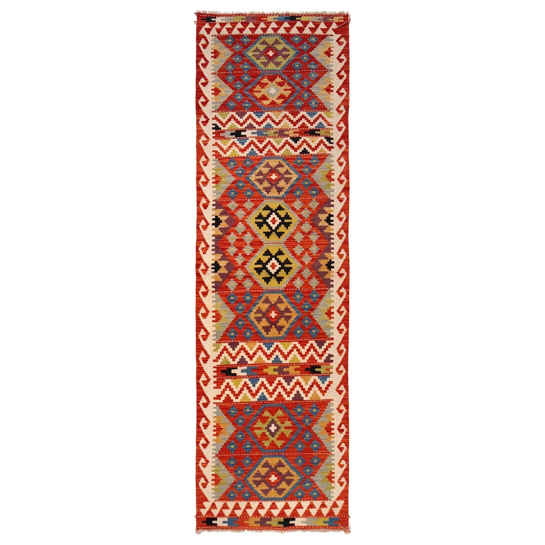Afghan Vegetable Kilim Rug 2' 9" x 10' 0" Flat-Weave | No. AL19536