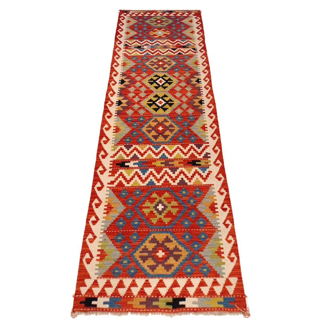 Afghan Vegetable Kilim Rug 2' 9" x 10' 0" Flat-Weave | No. AL19536