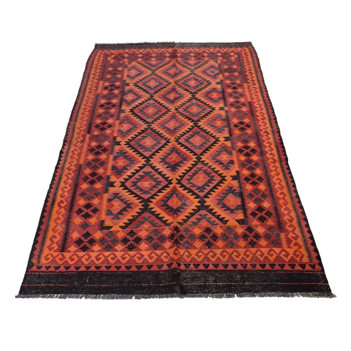 Afghan Kilim Rug 4' 8" x 8' 1" Flat-Weave | No. AL19547