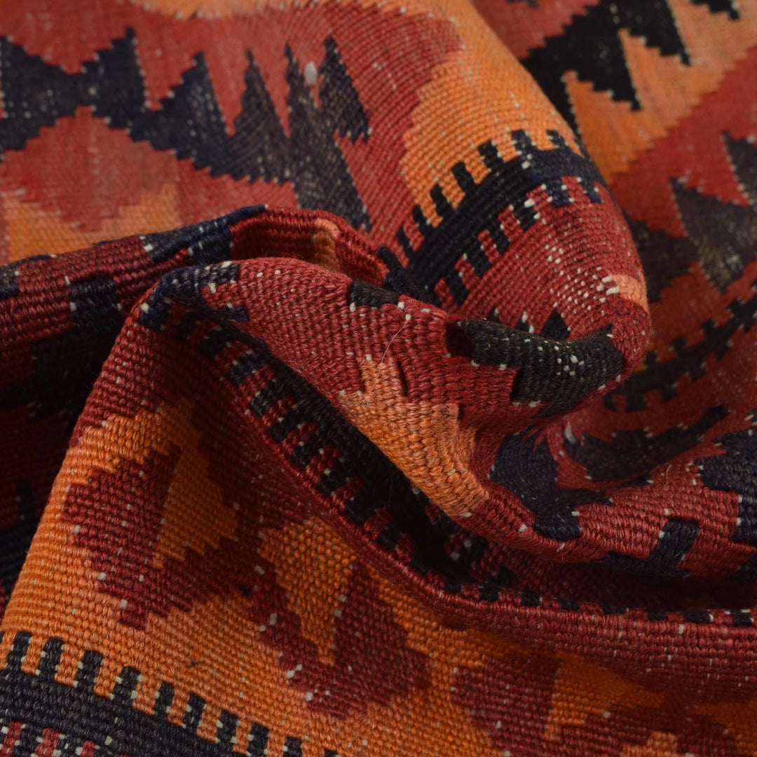 Afghan Kilim Rug 4' 8" x 8' 1" Flat-Weave | No. AL19547