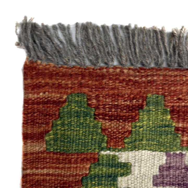 Afghan Vegetable Kilim Rug 6' 8" x 9' 10" Flat-Weave | No. AL19653