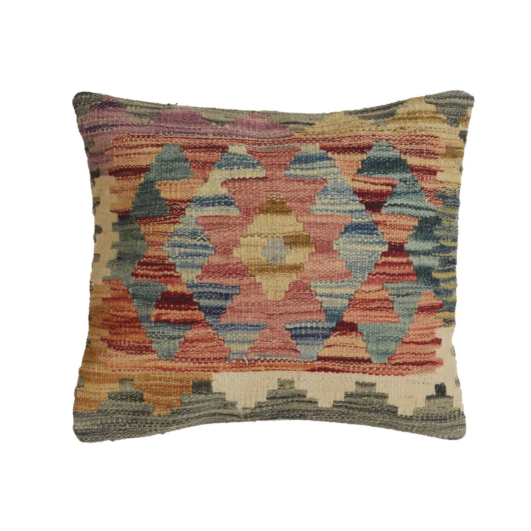 Afghan Turkish Design Cushion 1' 6" x 1' 3" Flat-Weave | No. AL19702