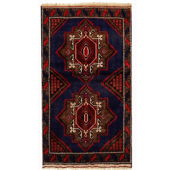 Afghan Baluchi Rug 3' 0" x 4' 11" Hand-Knotted | No. AL19780