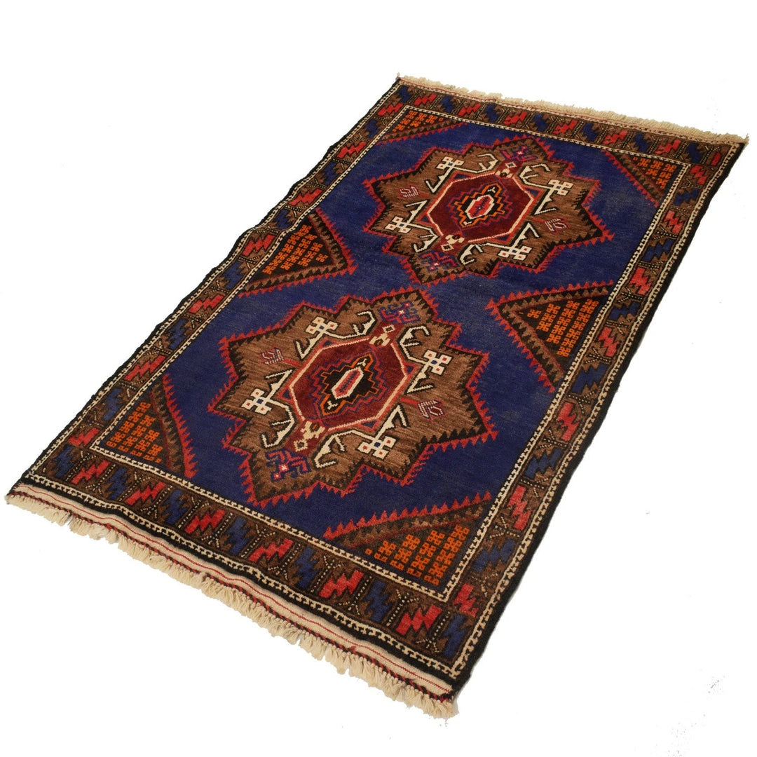 Afghan Baluchi Rug 3' 0" x 4' 11" Hand-Knotted | No. AL19780