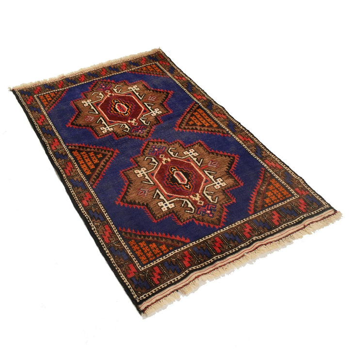Afghan Baluchi Rug 3' 0" x 4' 11" Hand-Knotted | No. AL19780