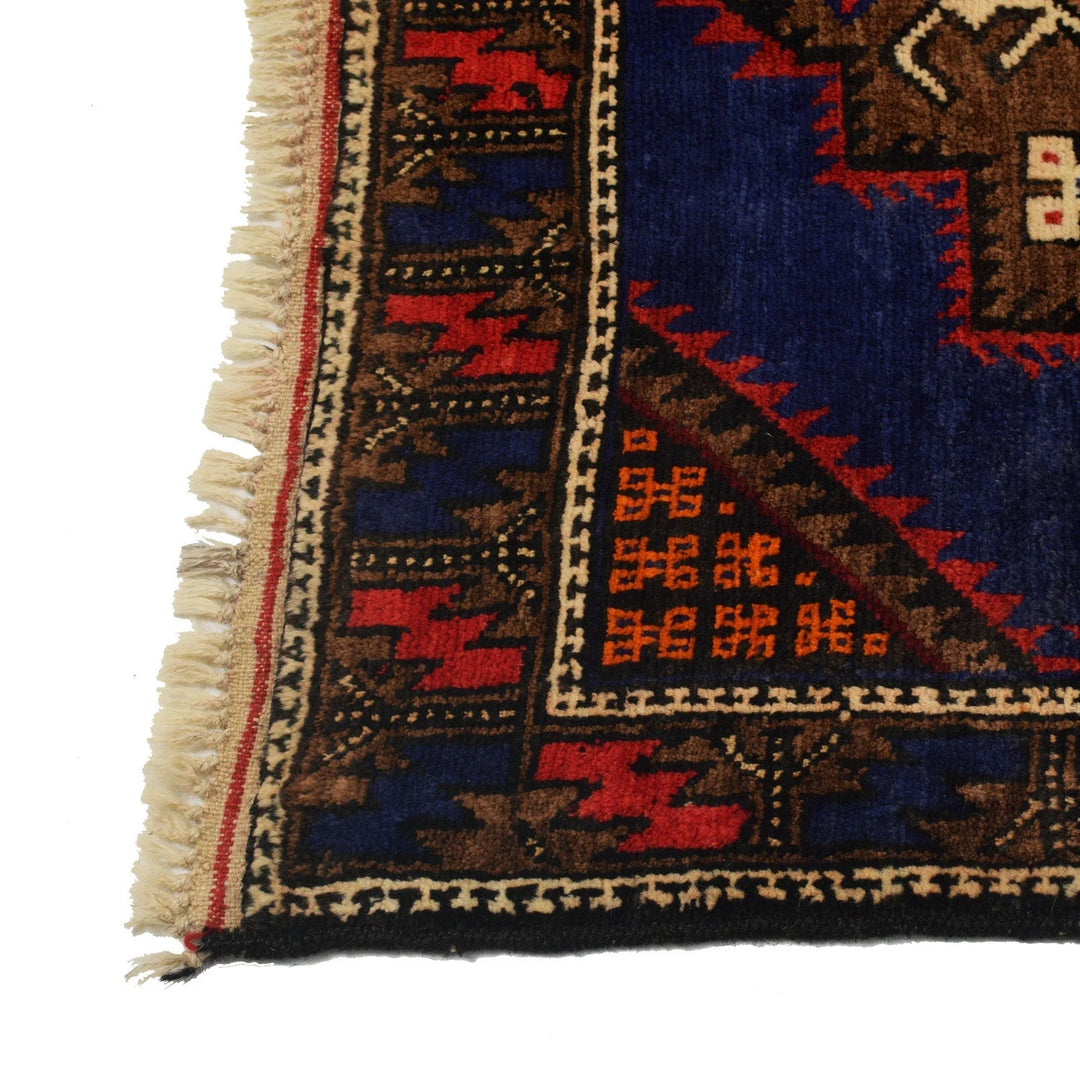 Afghan Baluchi Rug 3' 0" x 4' 11" Hand-Knotted | No. AL19780