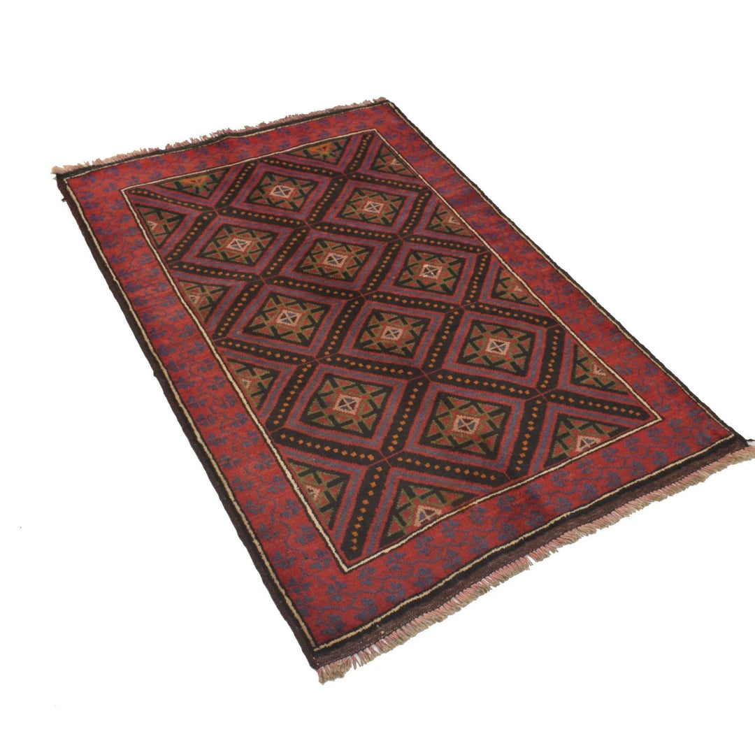 Afghan Baluchi Rug 2' 11" x 4' 5" Hand-Knotted | No. AL19927