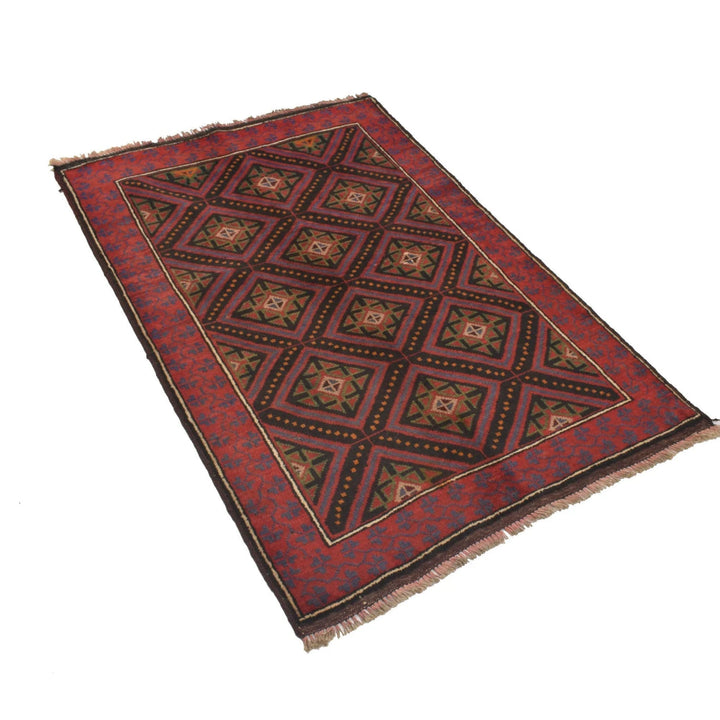 Afghan Baluchi Rug 2' 11" x 4' 5" Hand-Knotted | No. AL19927