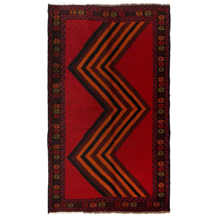 Afghan Tribal Baluchi Rug 3' 8" x 6' 4" Hand-Knotted | No. AL19941
