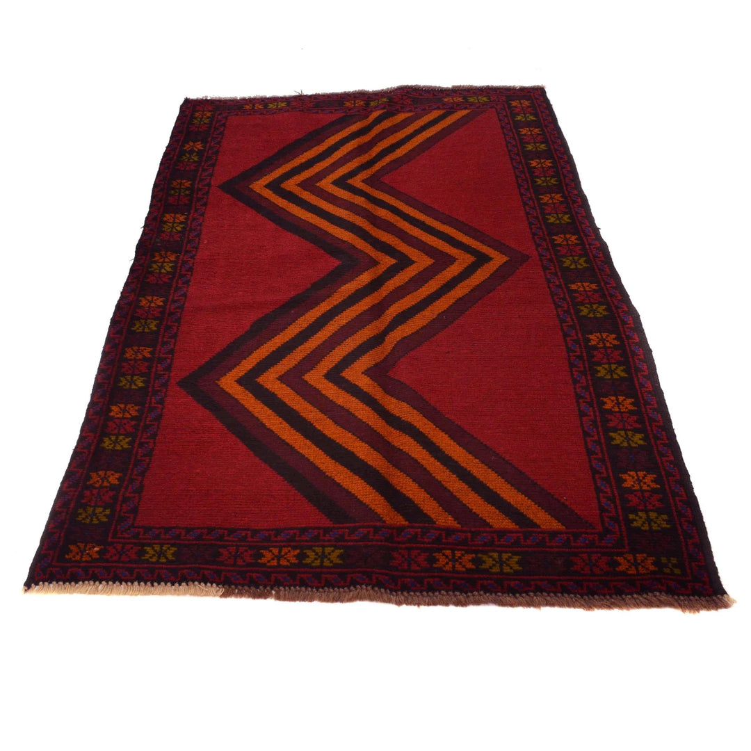 Afghan Tribal Baluchi Rug 3' 8" x 6' 4" Hand-Knotted | No. AL19941
