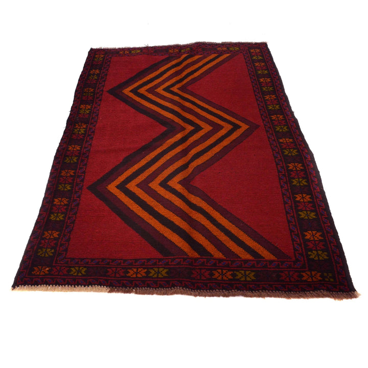 Afghan Tribal Baluchi Rug 3' 8" x 6' 4" Hand-Knotted | No. AL19941