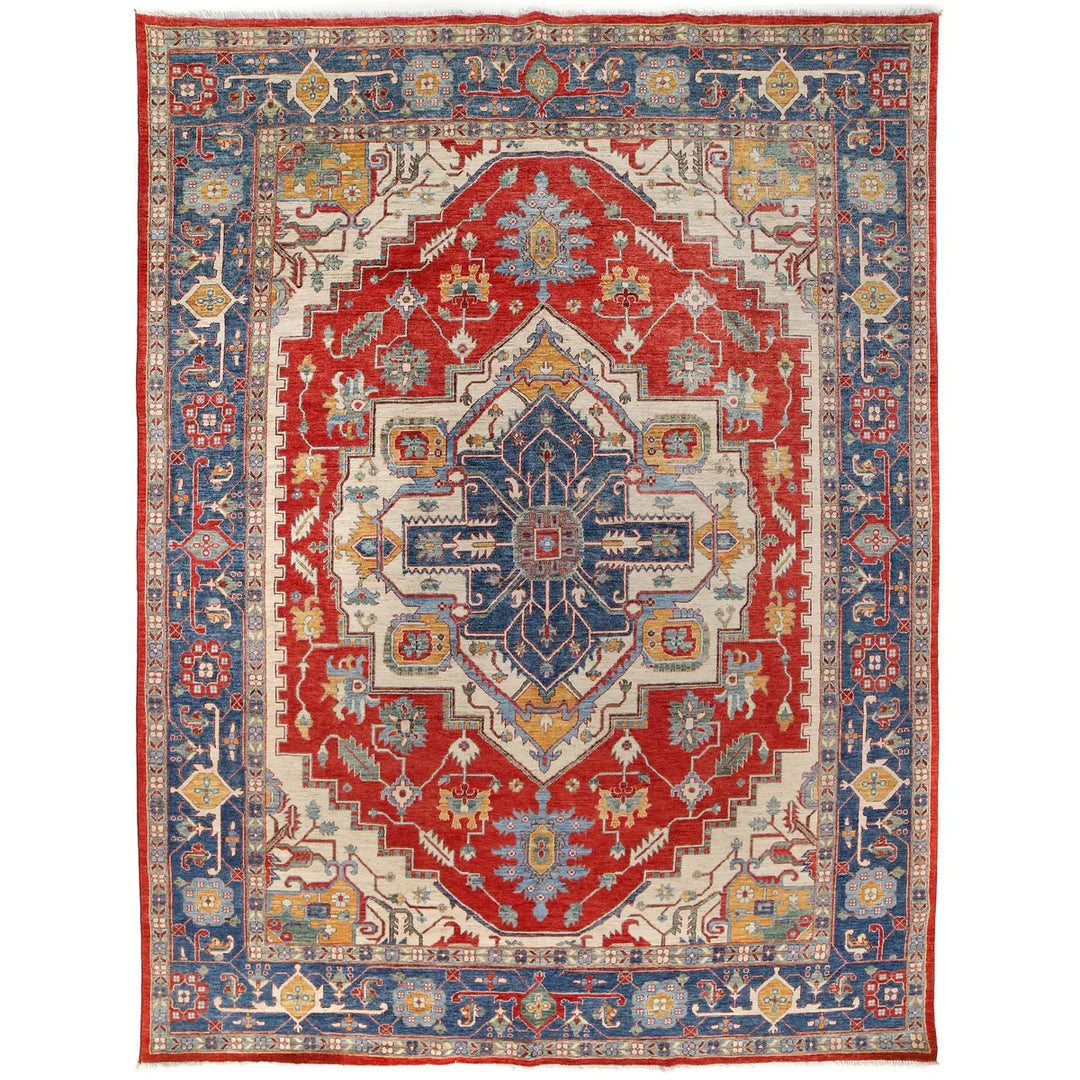 Afghan Heriz Rug 8' 11" x 12' 0" Hand-Knotted | No. AL19999