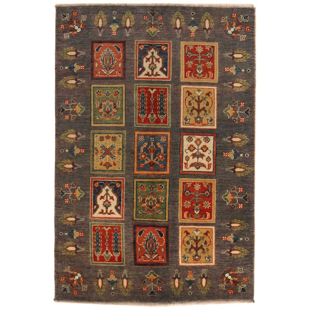 Afghan Bakhtiar Rug 3' 3" x 4' 11" Hand-Knotted | No. AL20015