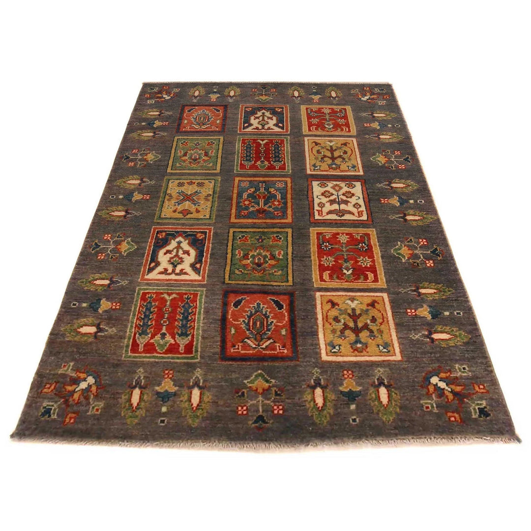 Afghan Bakhtiar Rug 3' 3" x 4' 11" Hand-Knotted | No. AL20015