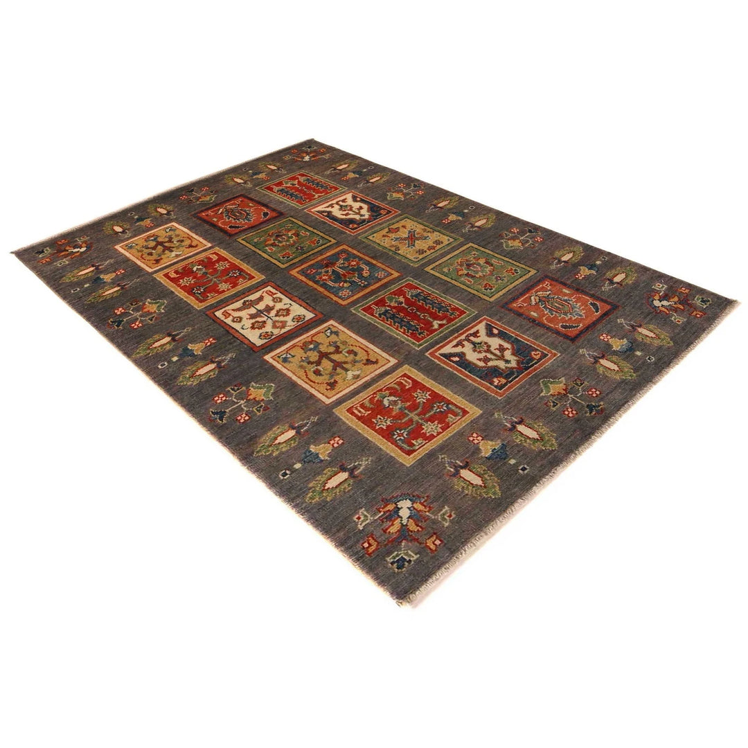 Afghan Bakhtiar Rug 3' 3" x 4' 11" Hand-Knotted | No. AL20015
