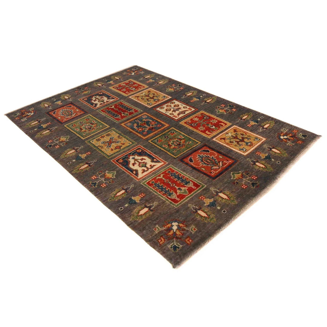 Afghan Bakhtiar Rug 3' 3" x 4' 11" Hand-Knotted | No. AL20015