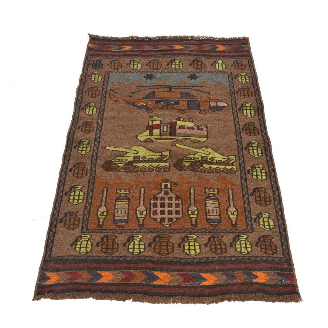 Afghan War Kilim Rug 2' 9" x 4' 8" Flat-Weave | No. AL20123