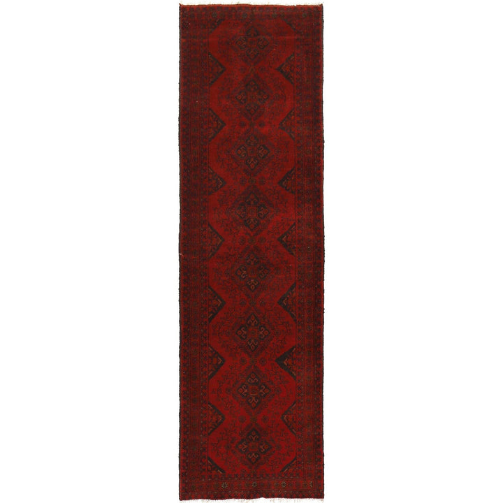 Red Afghan Khal Mohammadi Rug 2' 6" x 9' 7" Hand-Knotted | No. AL20180