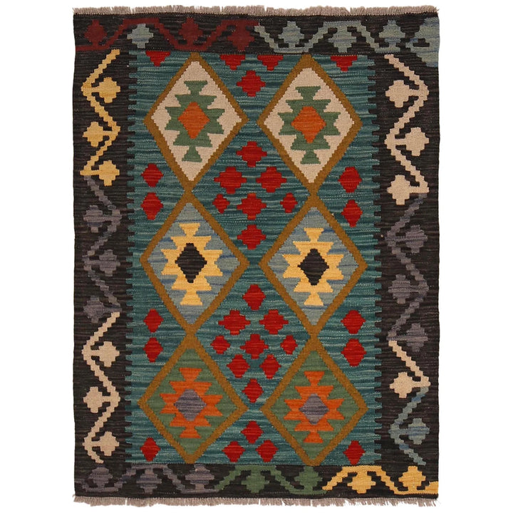 Afghan Vegetable Kelim Rug 2' 9" x 3' 8" Flat-Weave | No. AL20205