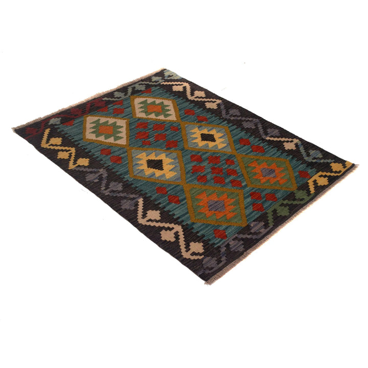 Afghan Vegetable Kelim Rug 2' 9" x 3' 8" Flat-Weave | No. AL20205