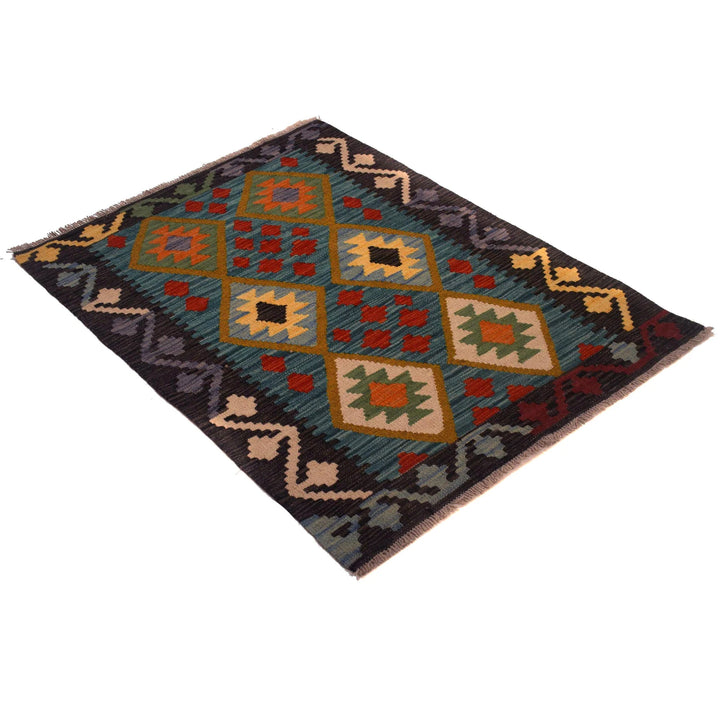 Afghan Vegetable Kelim Rug 2' 9" x 3' 8" Flat-Weave | No. AL20205