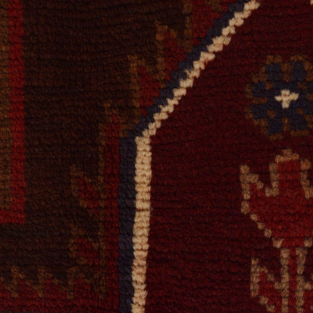 Red Afghan Baluchi Rug 2' 10" x 4' 6" Hand-Knotted | No. AL20208