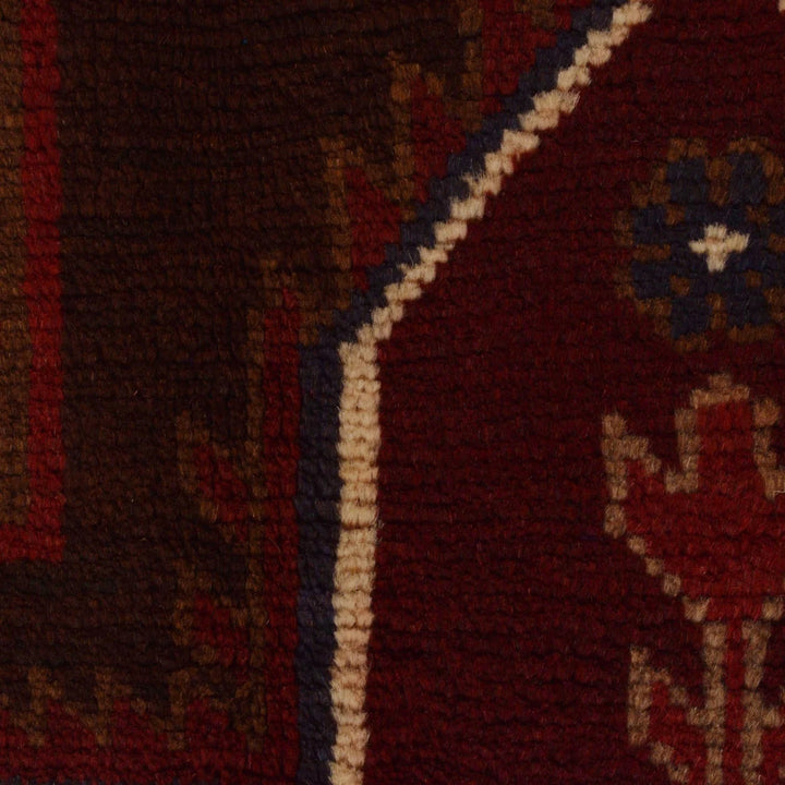 Red Afghan Baluchi Rug 2' 10" x 4' 6" Hand-Knotted | No. AL20208
